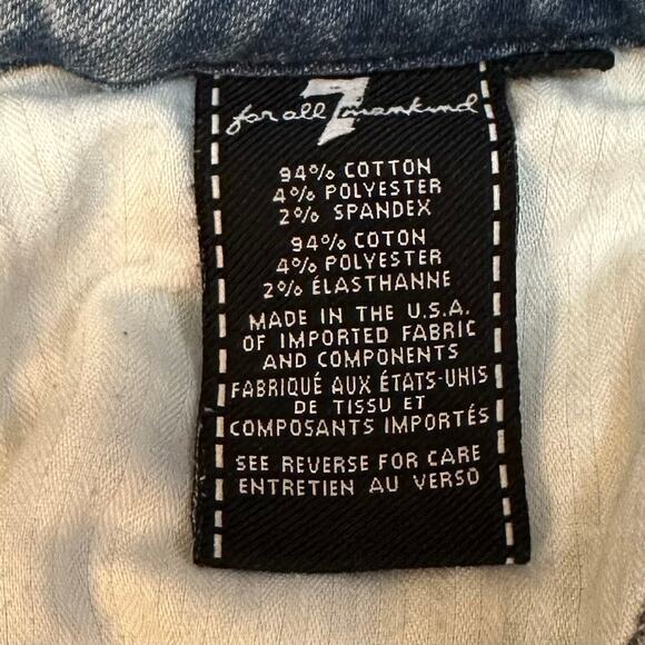 7FAM‎ Ankle Straight Jeans Womens Size 27 Distressed Fringe Hem - Picture 8 of 8